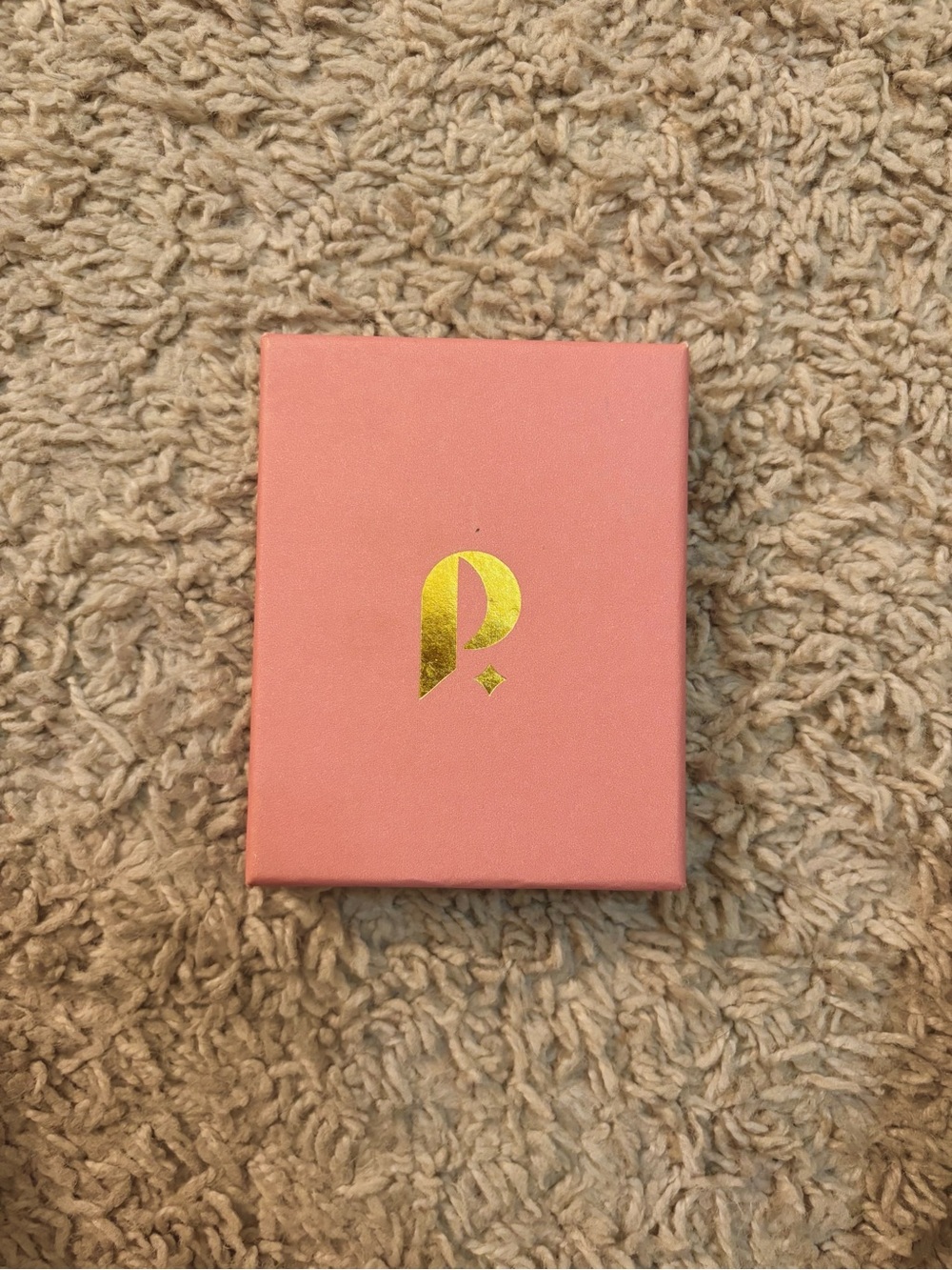 Gold-Accent Pink Jewelry Gift Box for Earrings